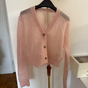 Acne studios pink mohair cardigan